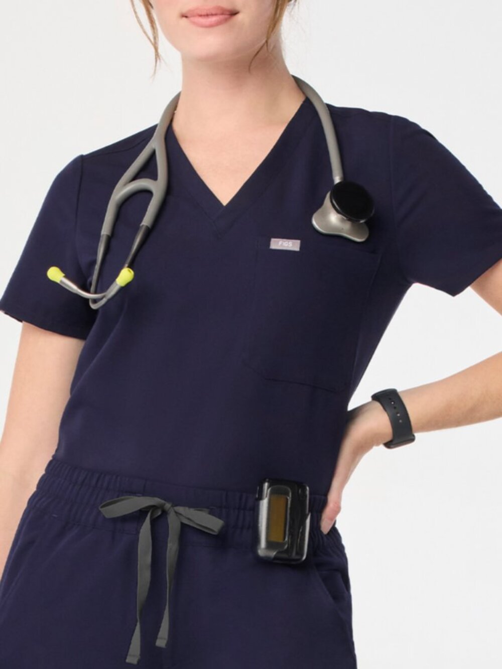 FIGS Catarina One-Pocket Scrub Top Navy XS
